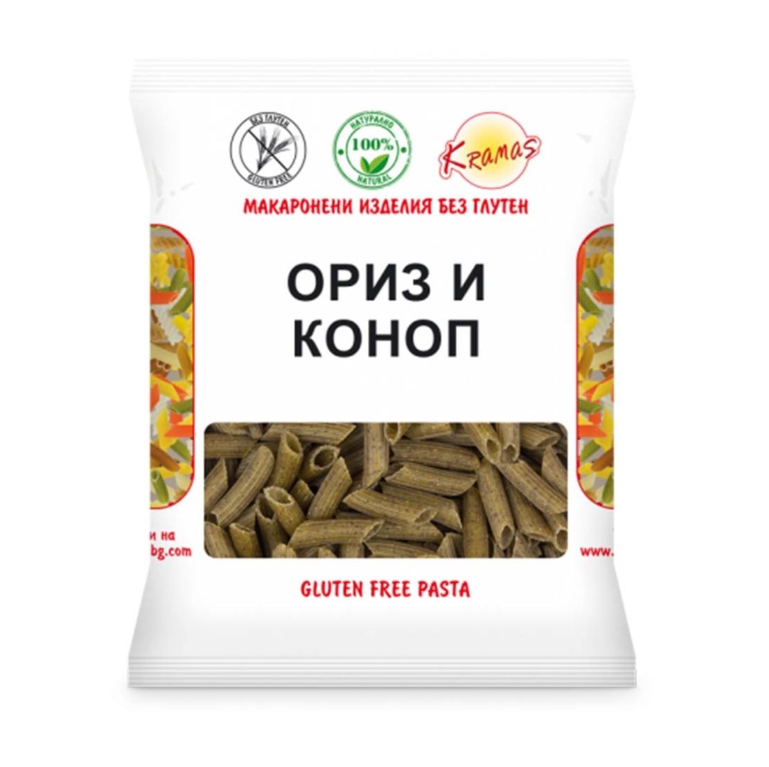 Макарони Ориз и Коноп 250 гр. Крамас