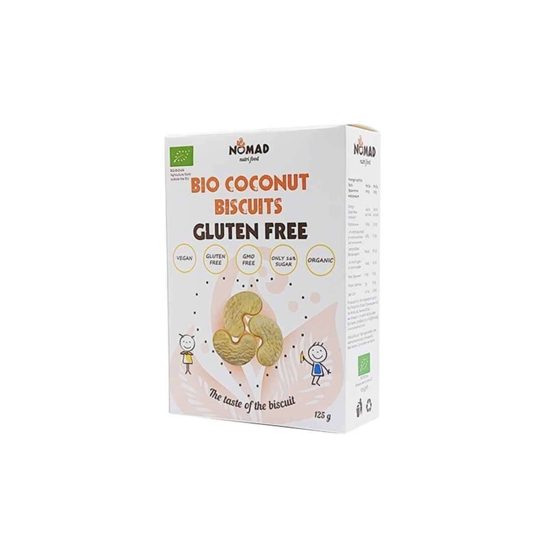Безглутенови бисквити - кокос, Nomad Nutri, 125 гр.