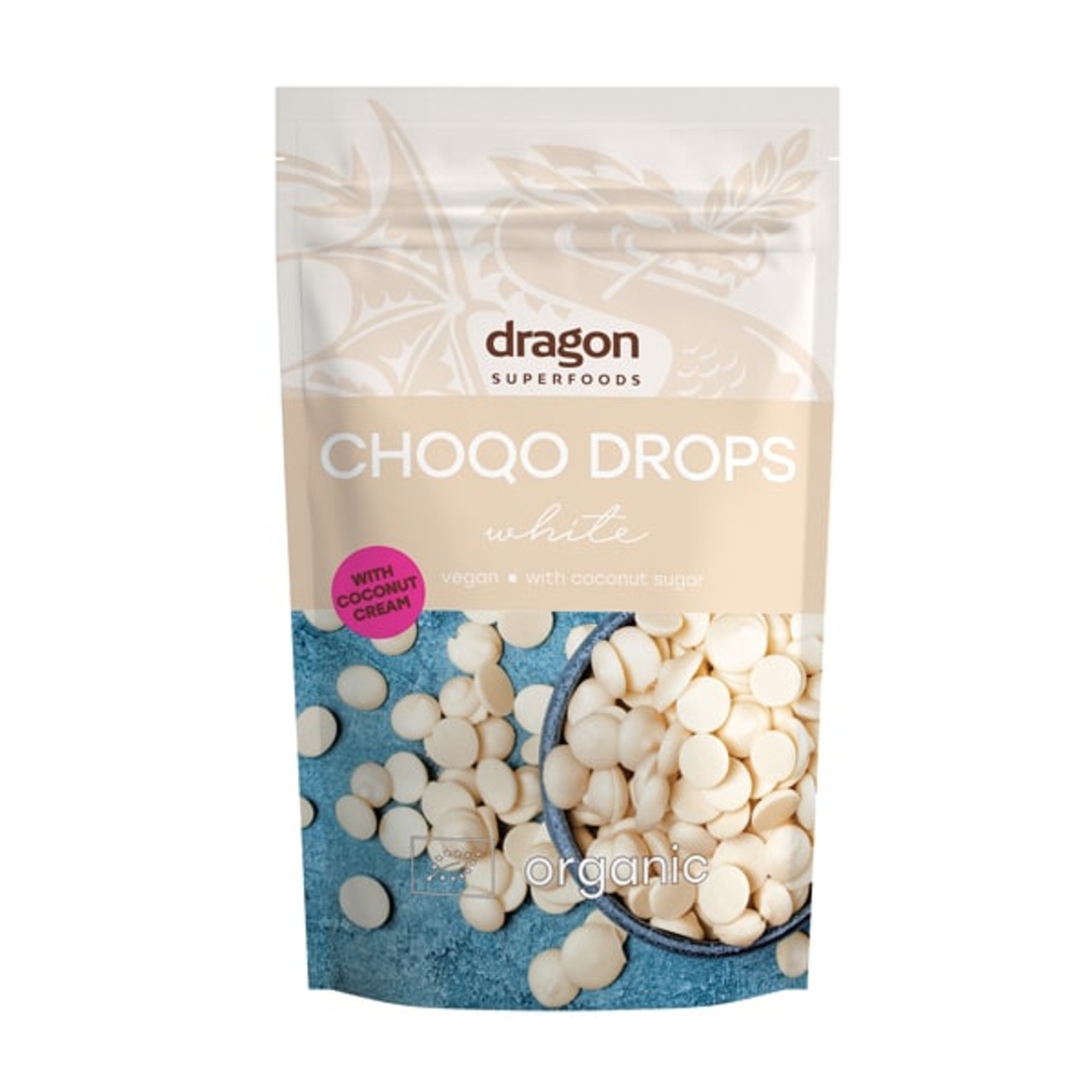 Капки “бял” шоколад, 200g, Dragon Superfoods