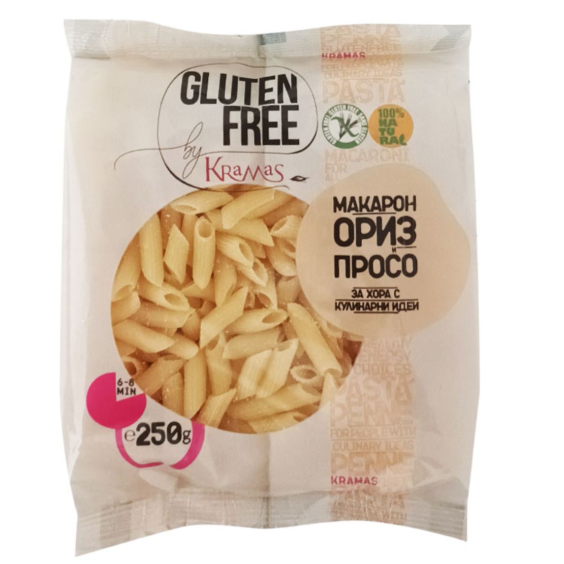 Макарони ориз и просо, без глутен-250ГР.
