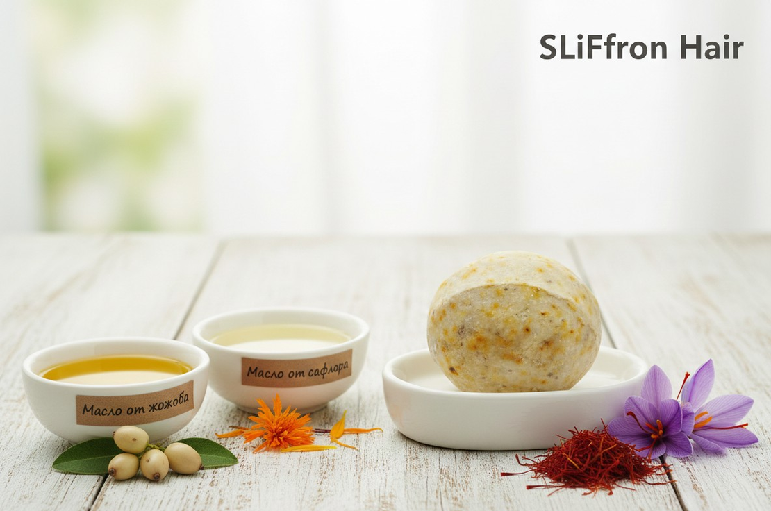 Твърд шампоан за коса с шафран SLiFFron Hair, 65 гр.