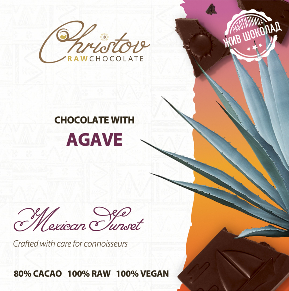 ЖИВ ШОКОЛАД MEXICAN SUNSET с Агаве, 80% какао Christov RAW Chocolate