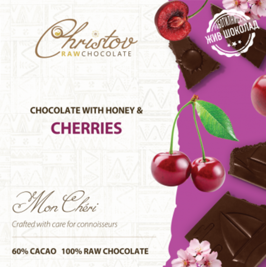 ЖИВ ШОКОЛАД Mon Chéri с череши, 60% какао Christov RAW Chocolate