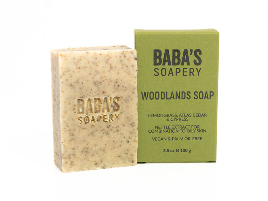 Сапун WOODLANDS с коприва, лимонова трева, кедър и кипарис 100 гр. BABA's SOAPERY