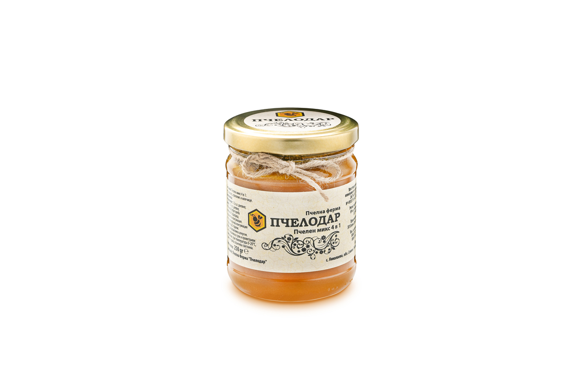 ПЧЕЛЕН МИКС 4 в 1 НАТУРАЛЕН, 250 гр.