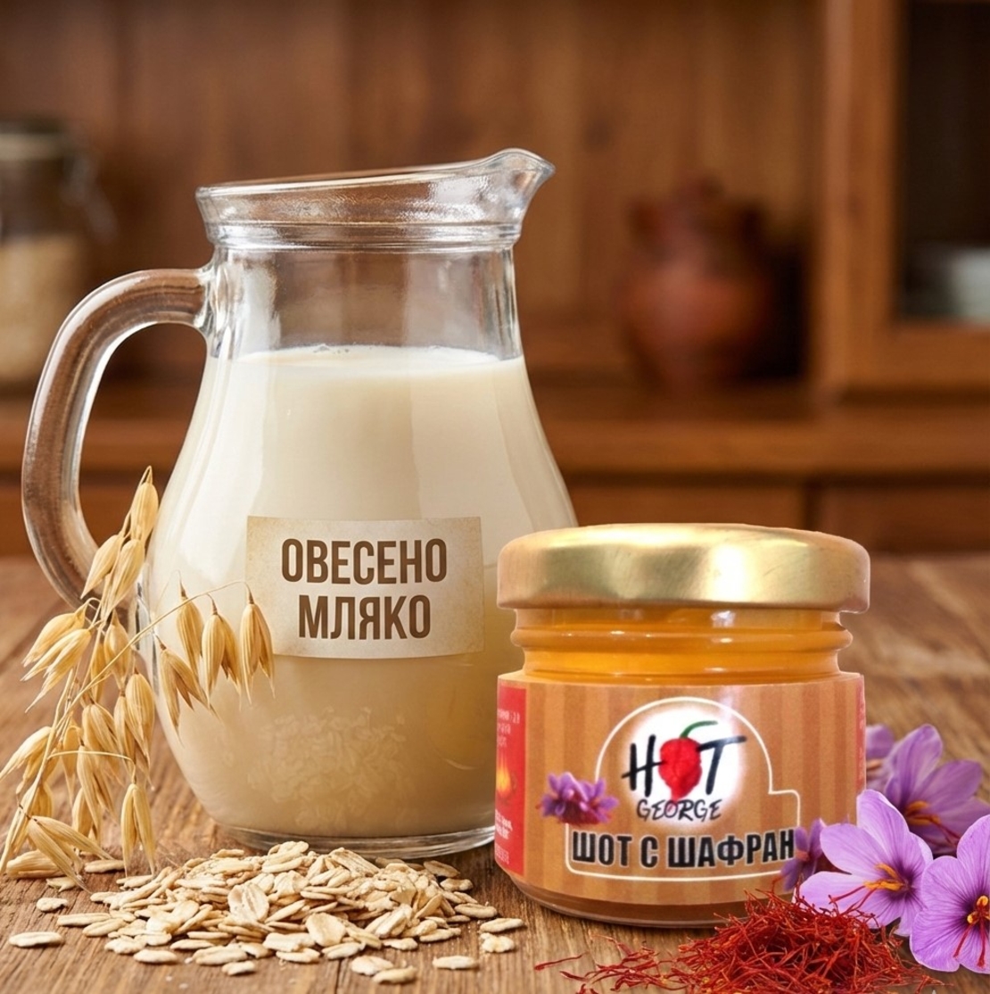 Шот с био овесено мляко и шафран 30 мл. HOT GEORGE