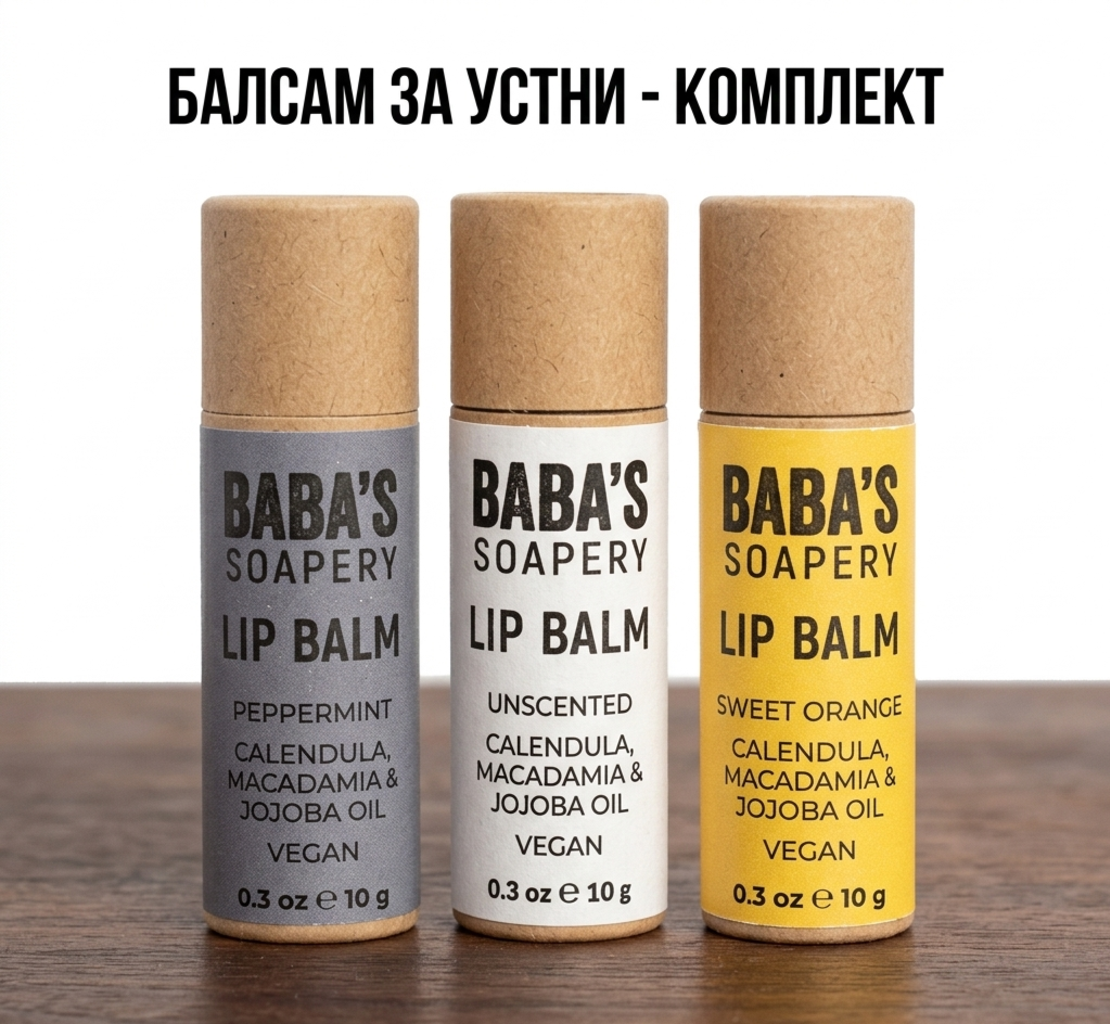 БАЛСАМ ЗА УСТНИ - КОМПЛЕКТ 3 в 1