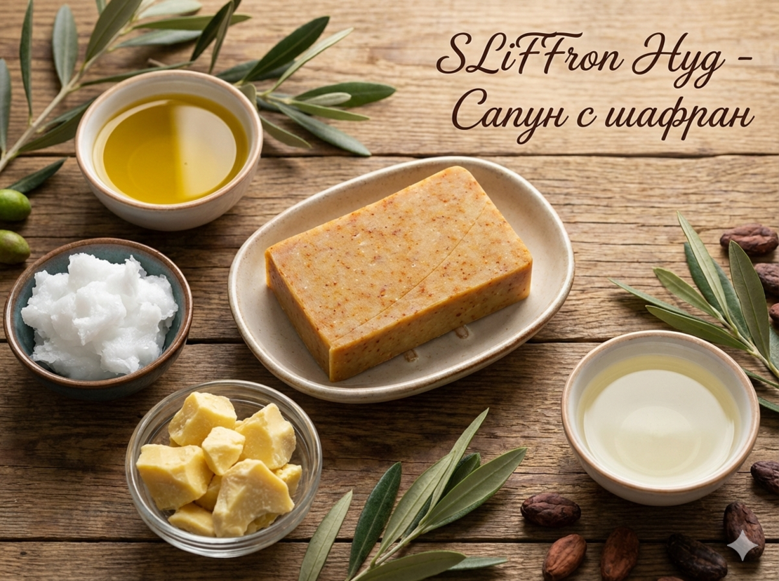 НАТУРАЛЕН САПУН С ШАФРАН SLiFFron Hyg, 120 g.