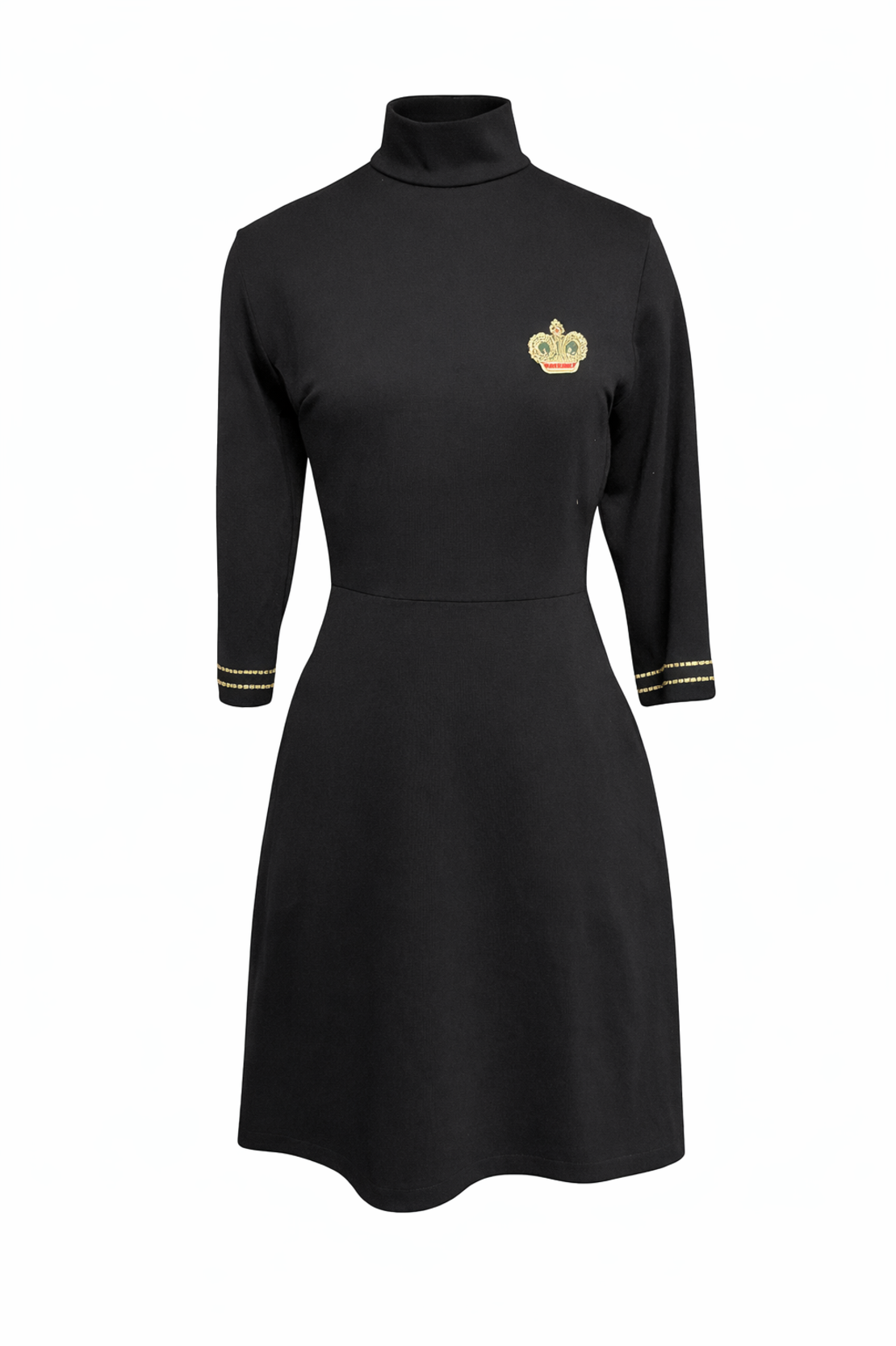 Черна рокля със златно