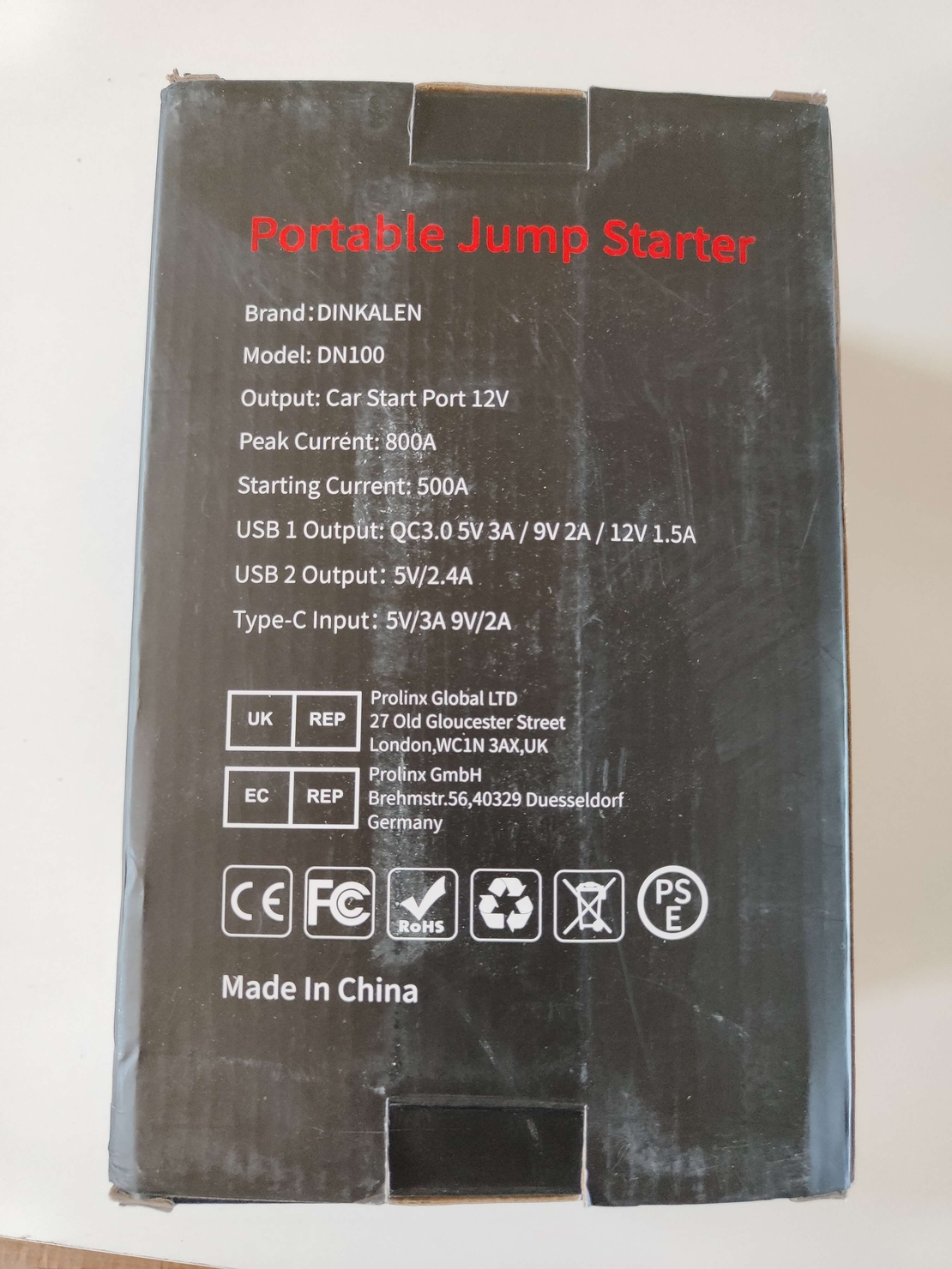 Jump starter DINKALEN DN100