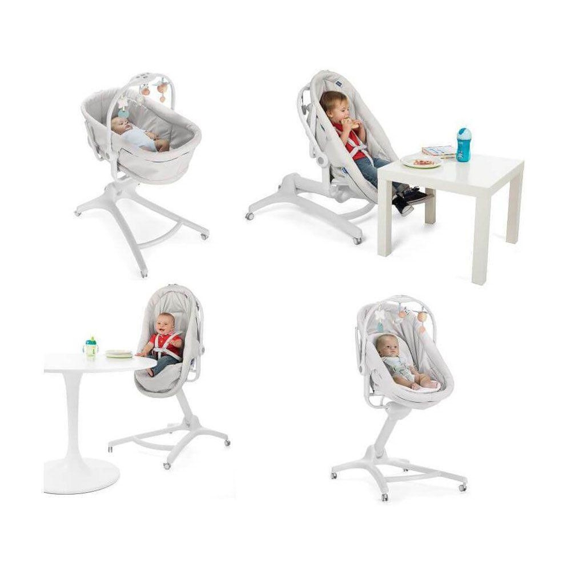 Chicco Baby Hug Air 4 in 1 - кошара, шезлонг, стол за хранене, първият стол Stone