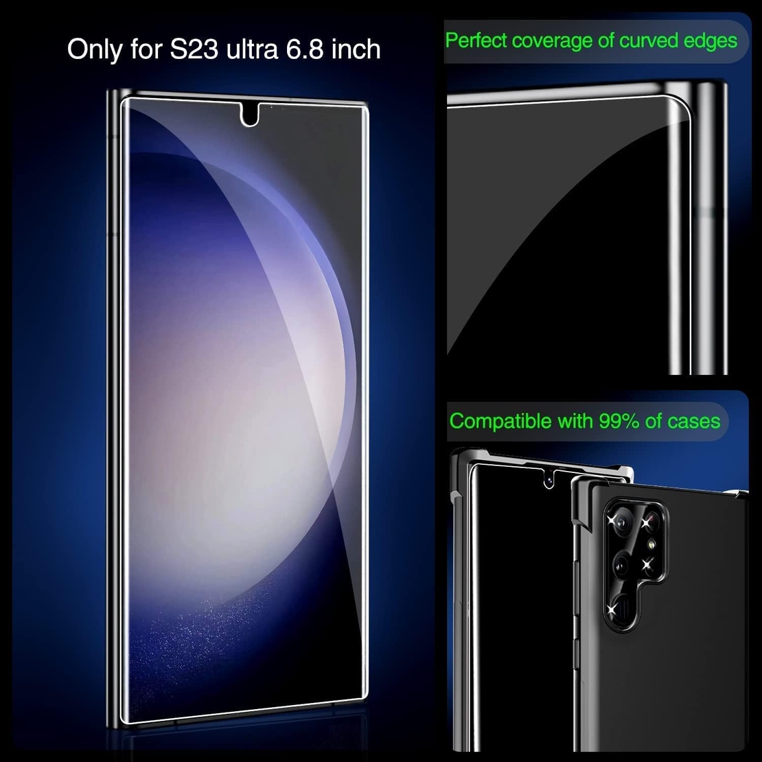 Samsung Galaxy S23 Ultra - 4 броя UV стъкла и 4 броя протектори за обектива на камерата