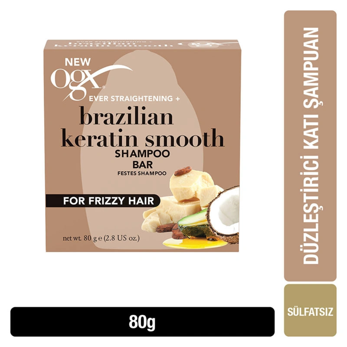 OGX Brazilian Keratin Solid Shampoo (80g)