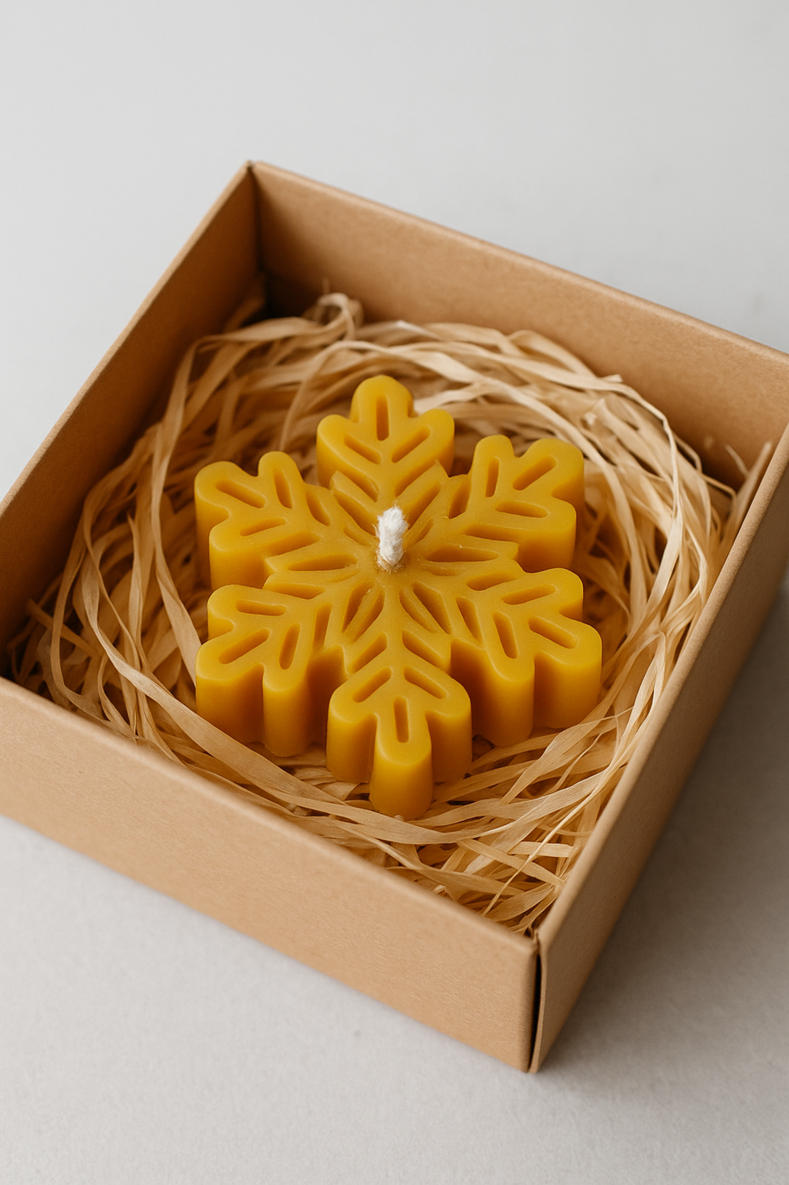 Ароматна свещ от 100% пчелен восък „Златна Снежинка“ – Флоримед