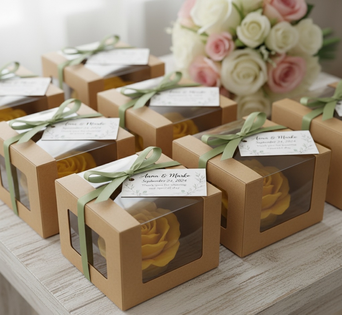 Ръчно изработени  подаръчета във формата на цветя за сватби и събития