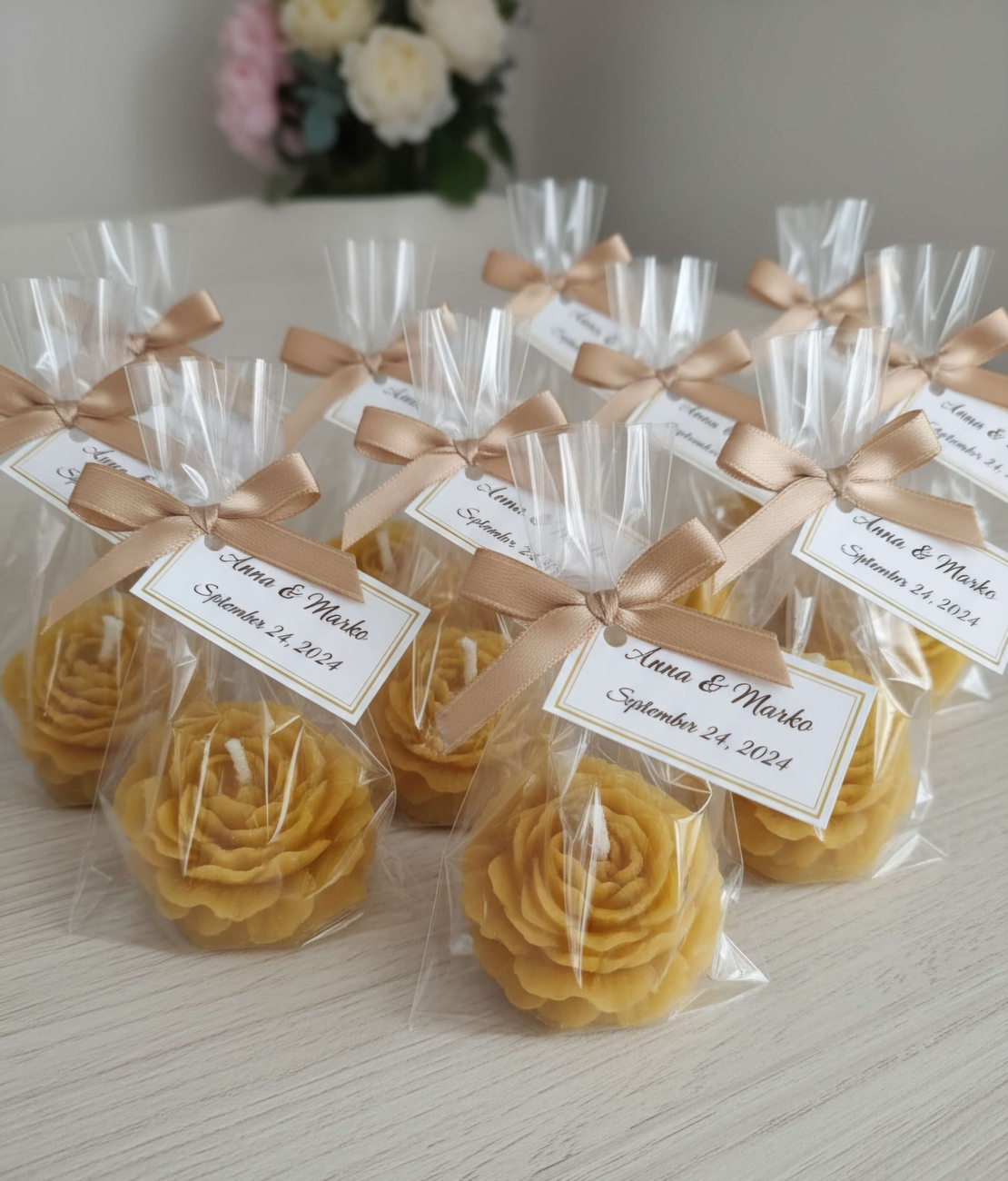 Ръчно изработени  подаръчета във формата на цветя за сватби и събития