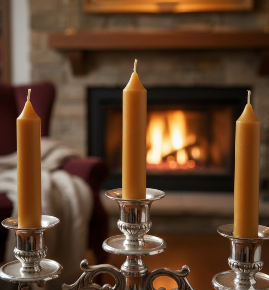 Комплект 3 класически свещи от чист пчелен восък Florimed – Елегантност и Уют