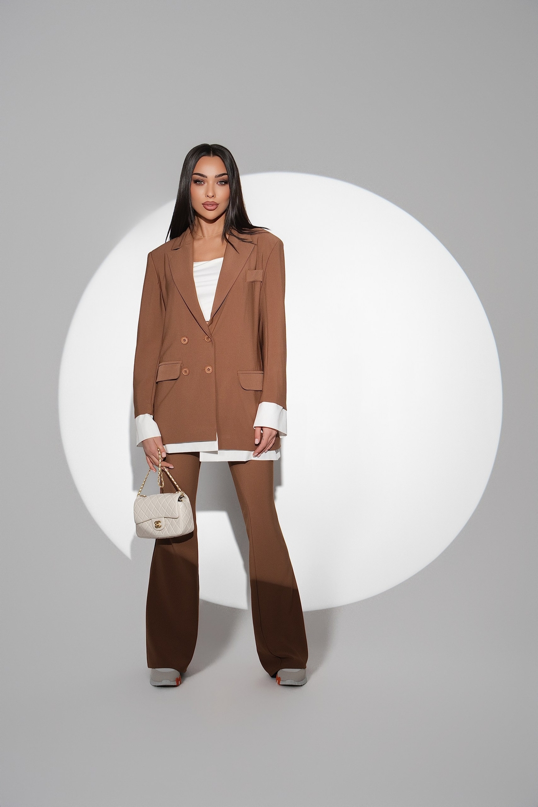 Кафяв костюм Asymmetry Duo