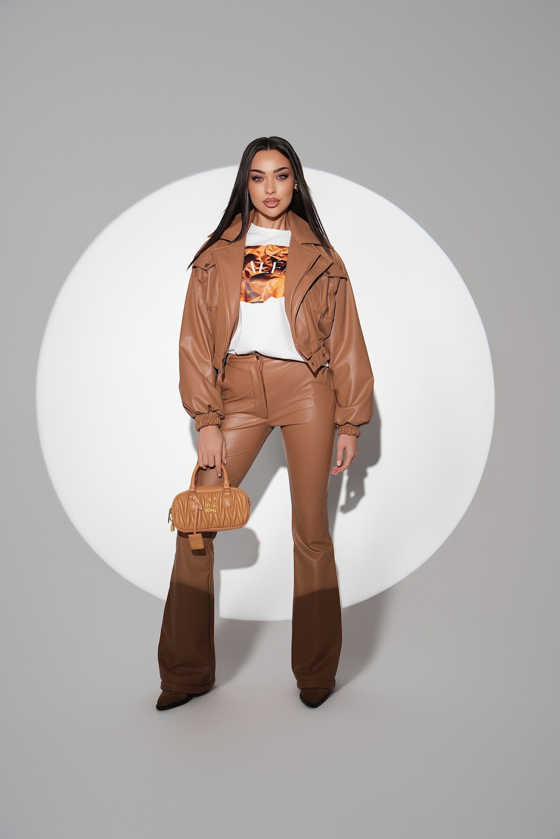 Кафяв сет Leather Duo