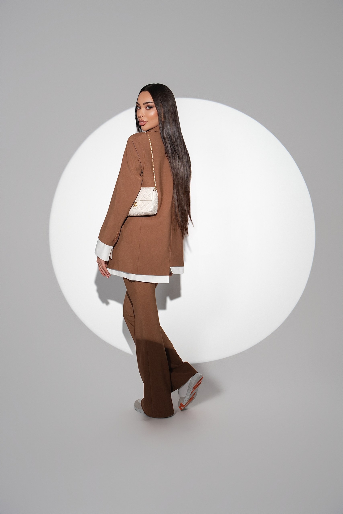 Кафяв костюм Asymmetry Duo