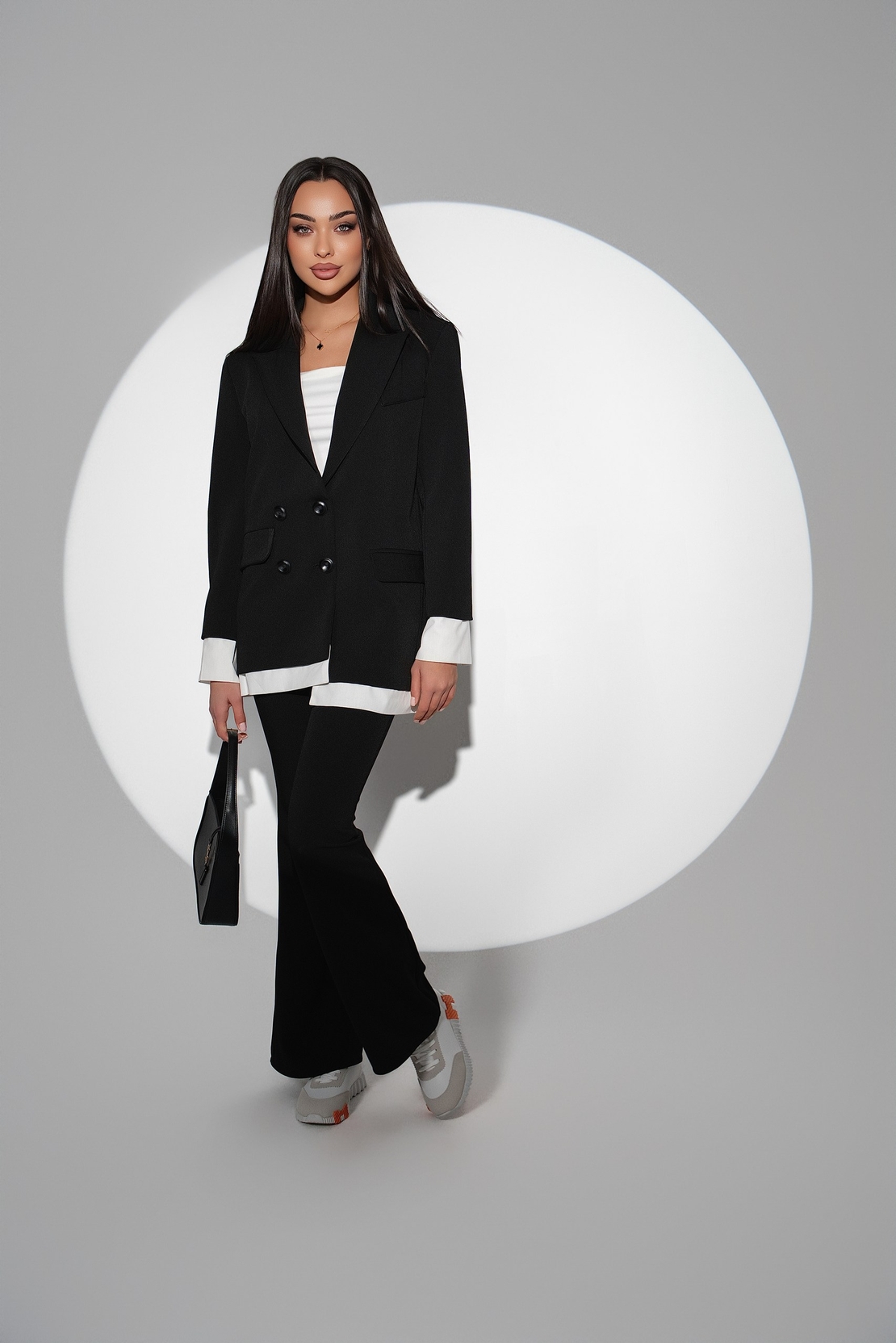 Черен костюм Asymmetry Duo