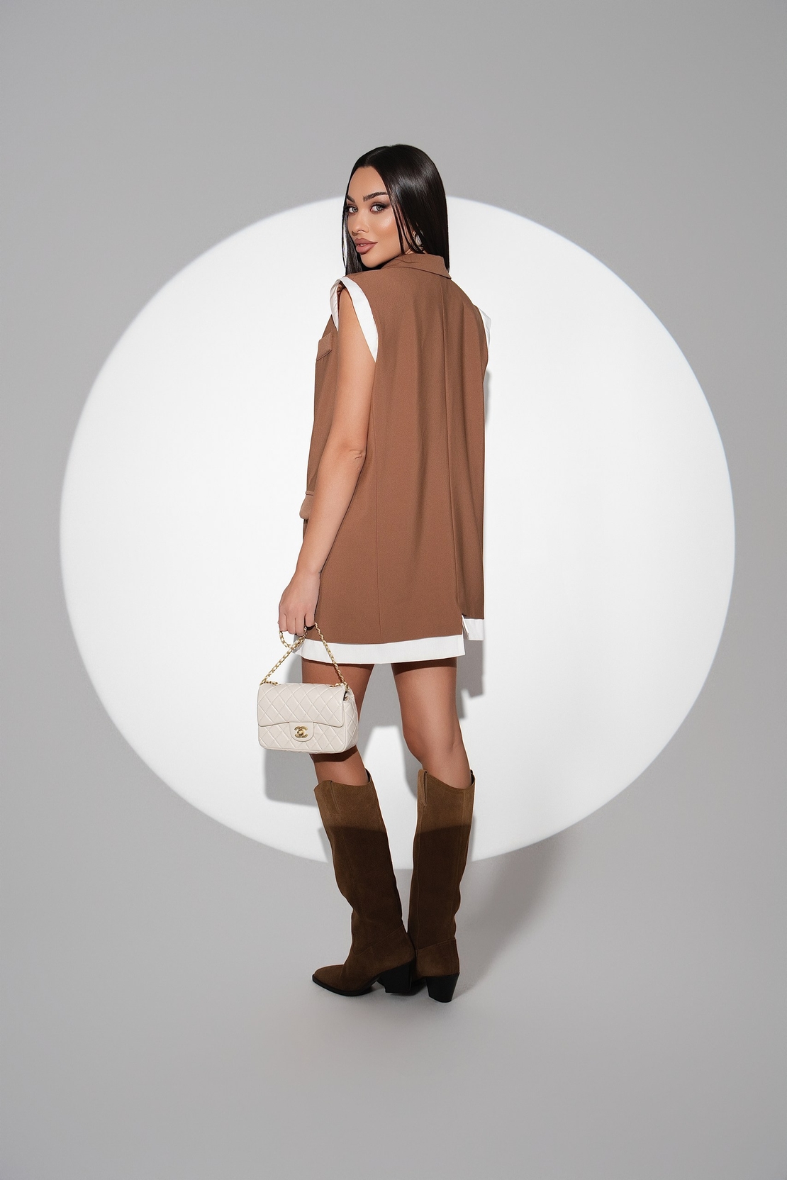 Кафява рокля Blazer Dress