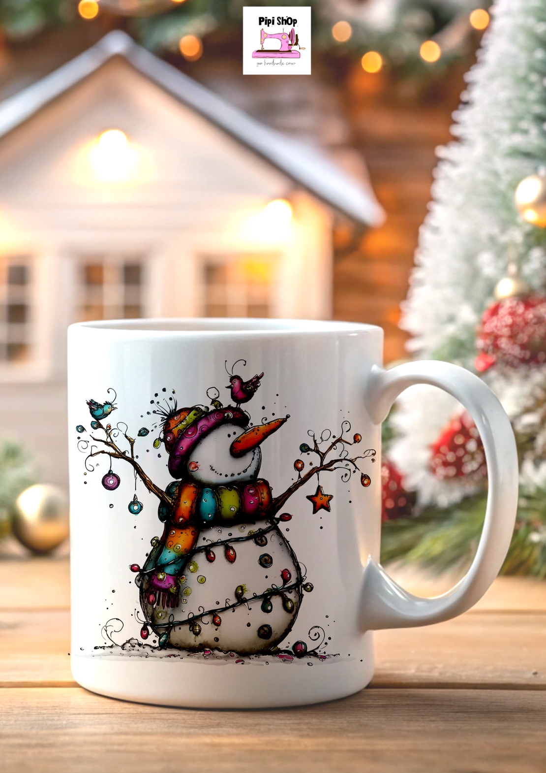 Коледна керамична чаша