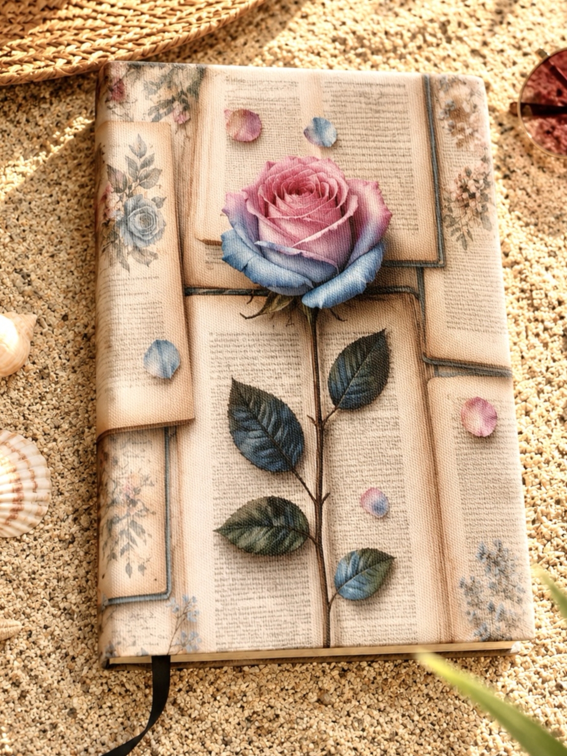 Подвързия за книга цветя и книги 