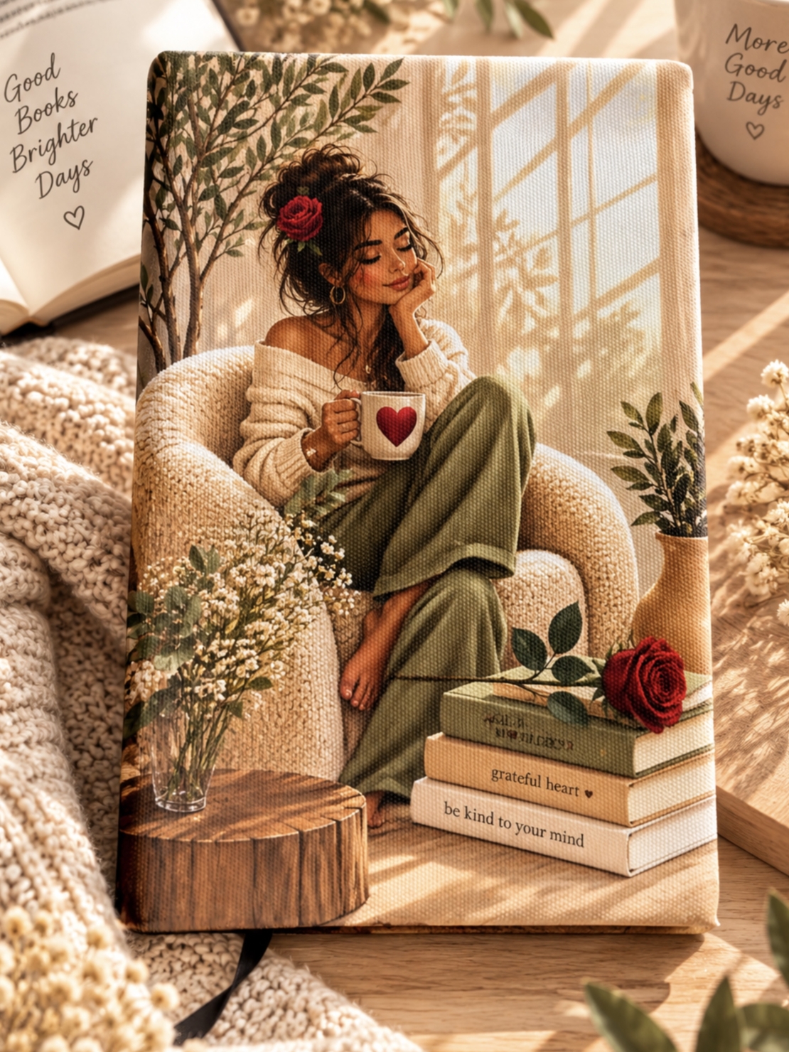 Подвързия за книга цветя и книги 
