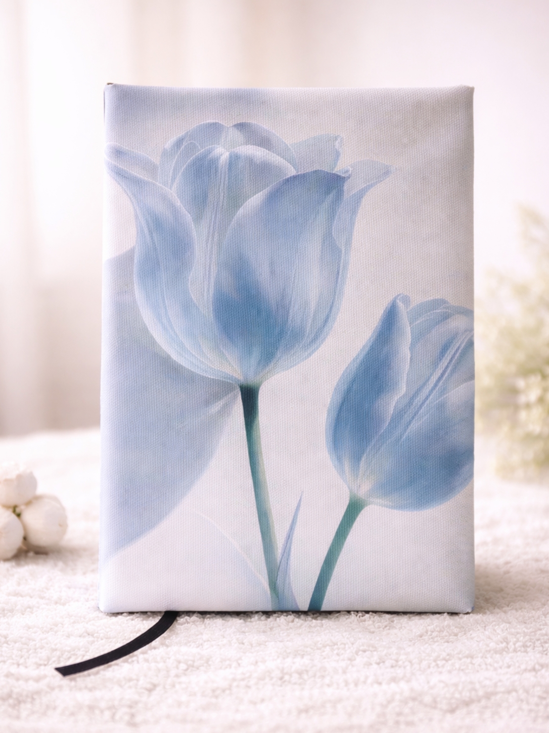 Подвързия за книга сини лалета | Хендмейд уют и стил