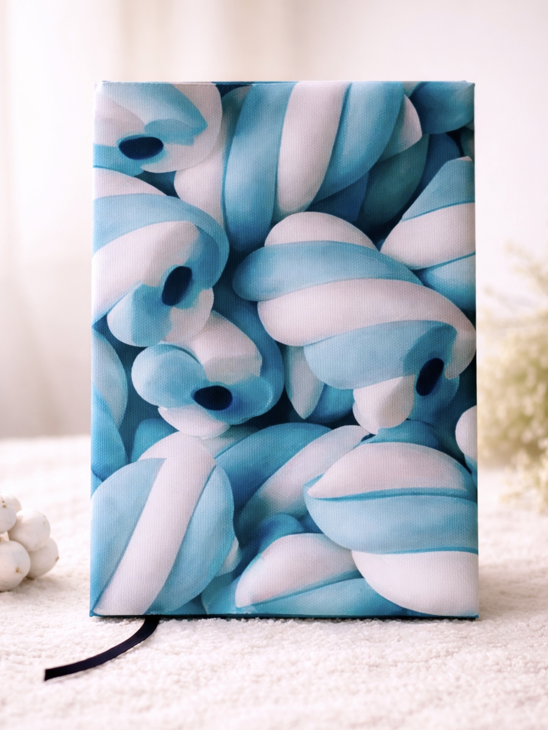 Подвързия за книга сини маршмелоу | Хендмейд уют и стил