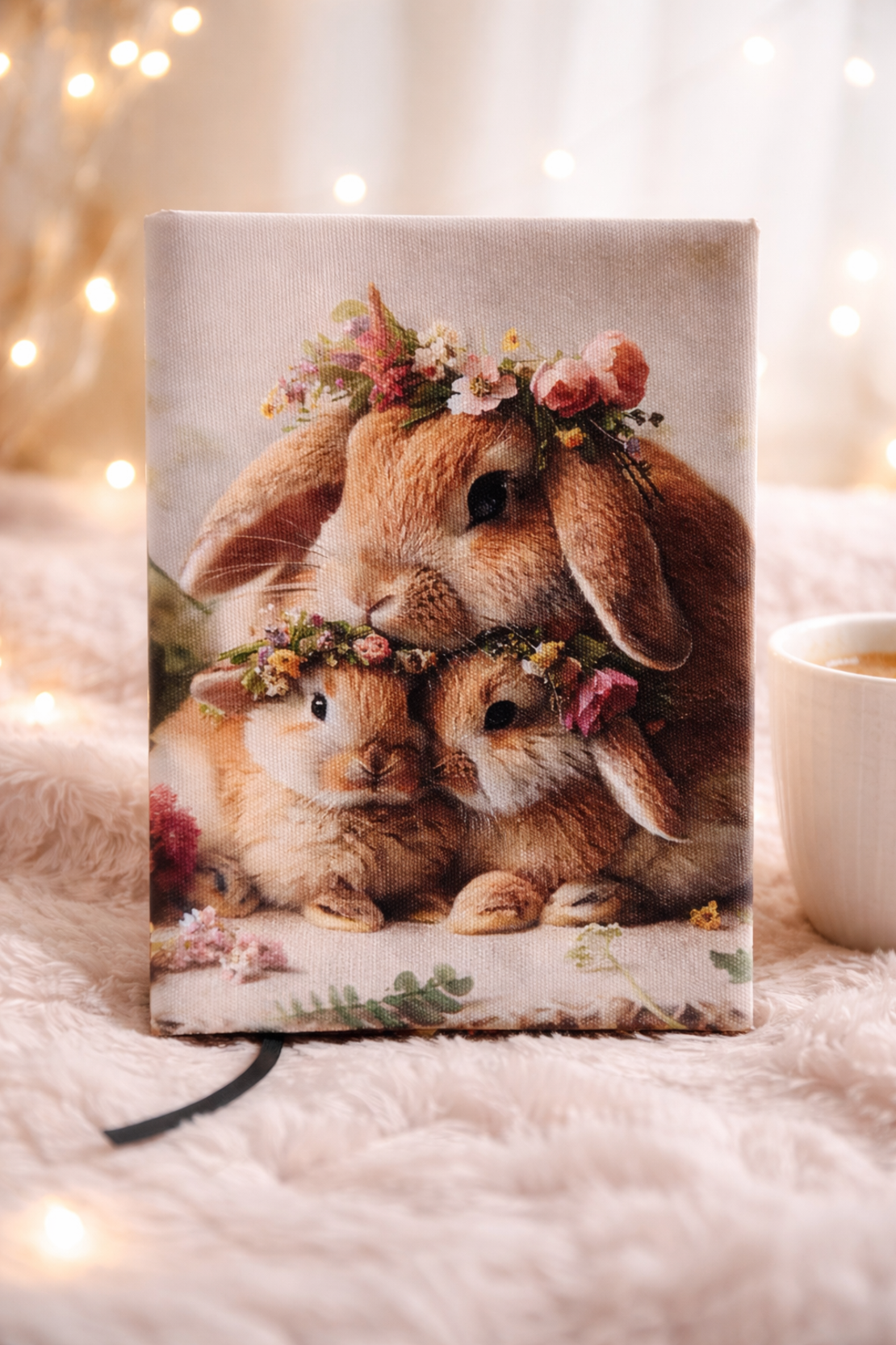 Подвързия за книга със зайчета | Хендмейд уют и стил