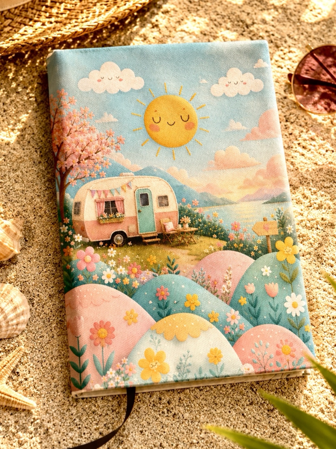 Подвързия за книга цветя и книги 
