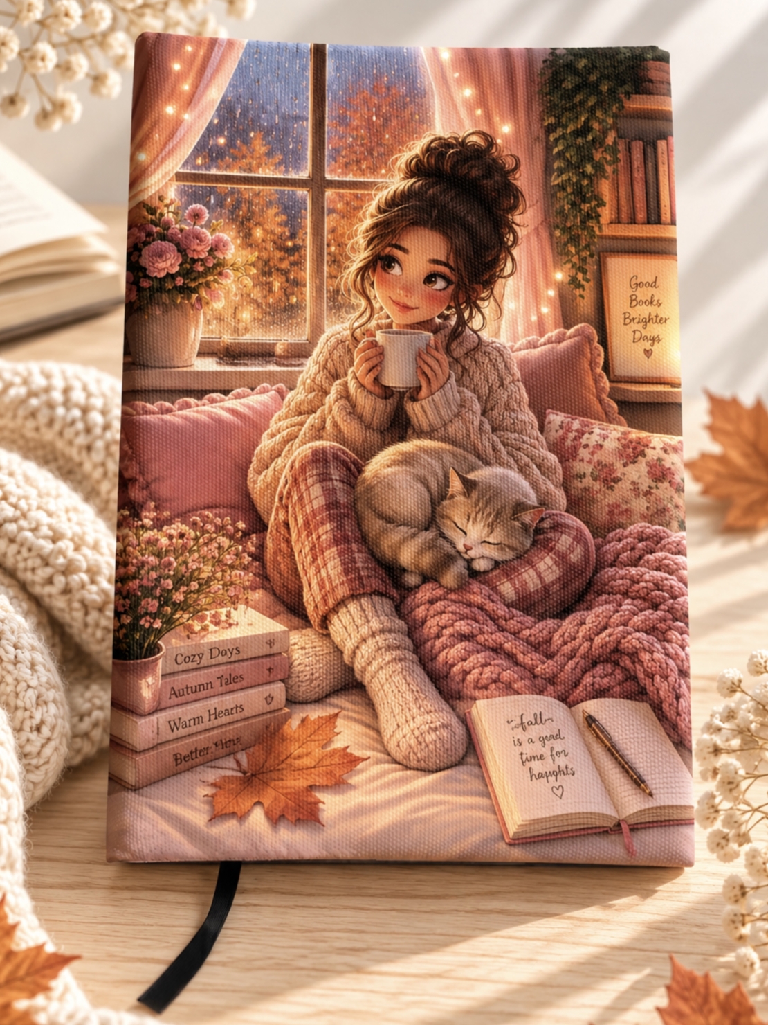 Подвързия за книга цветя и книги 