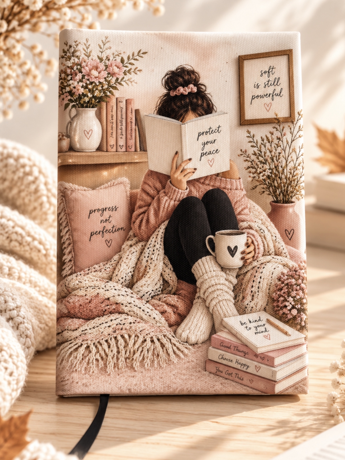Подвързия за книга цветя и книги 