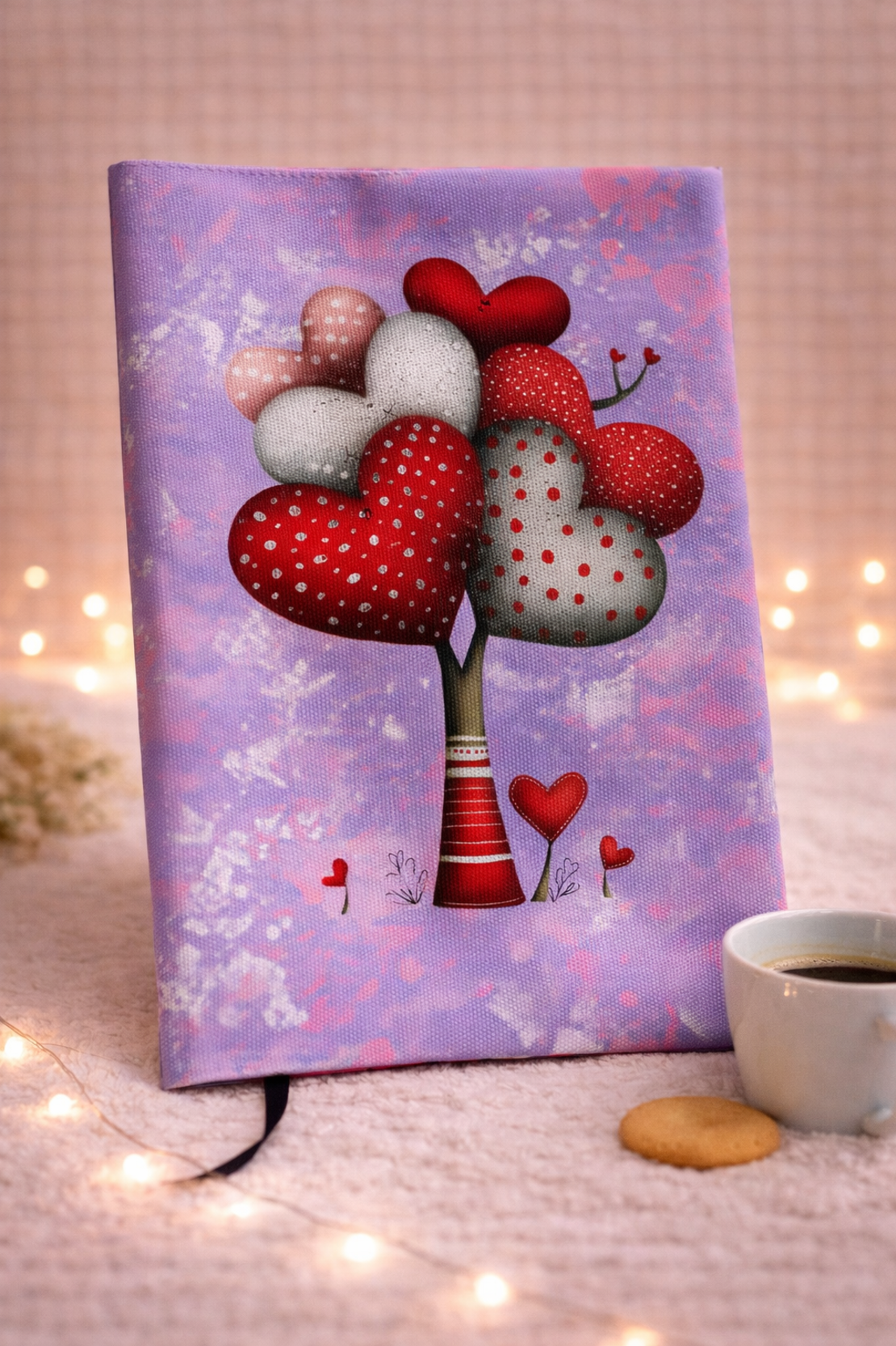 Подвързия за книга дърво със сърца | Хендмейд уют и стил