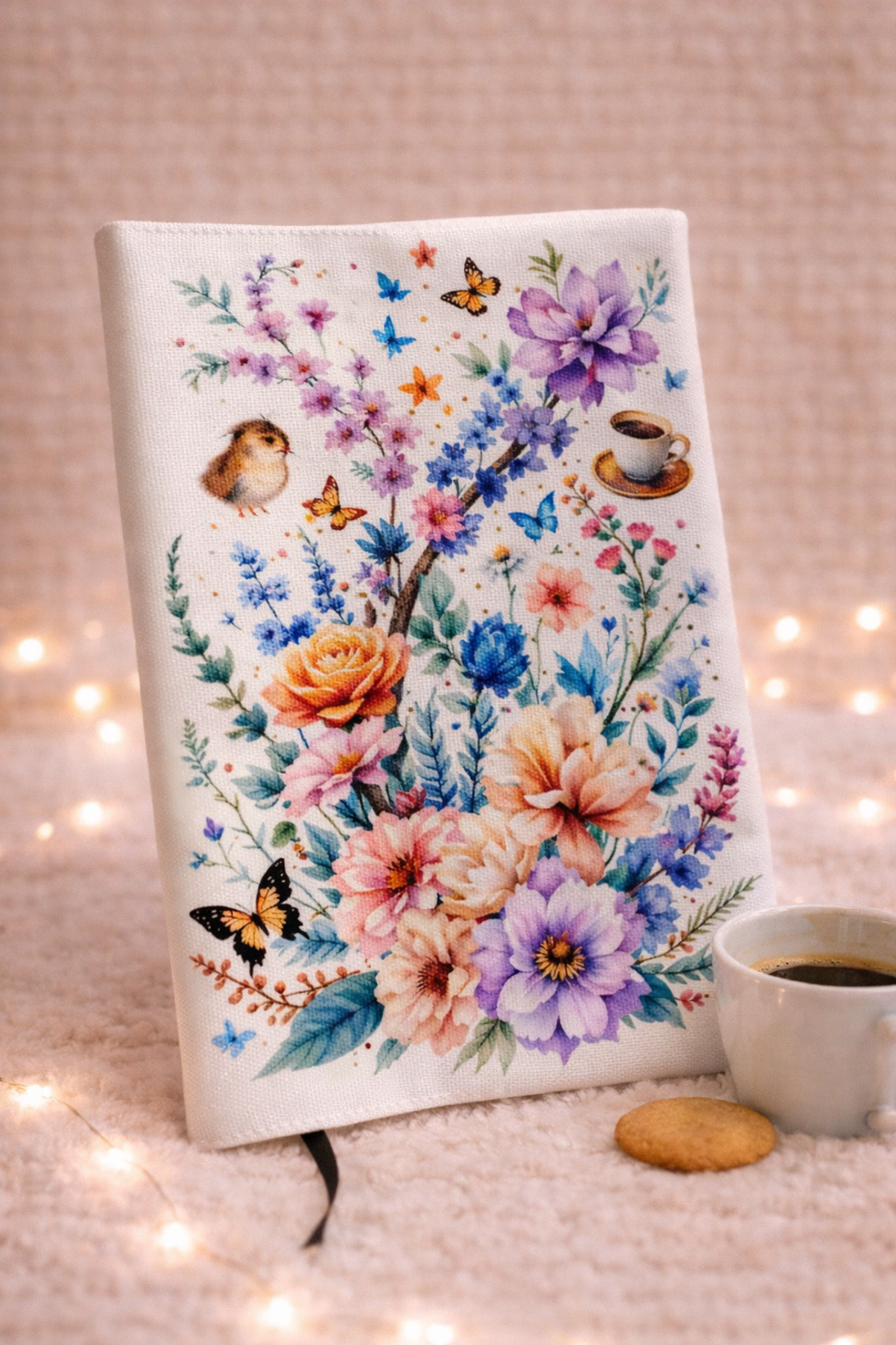 Подвързия за книга с цветя | Хендмейд уют и стил