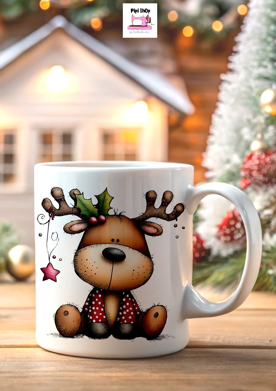 Коледна керамична чаша