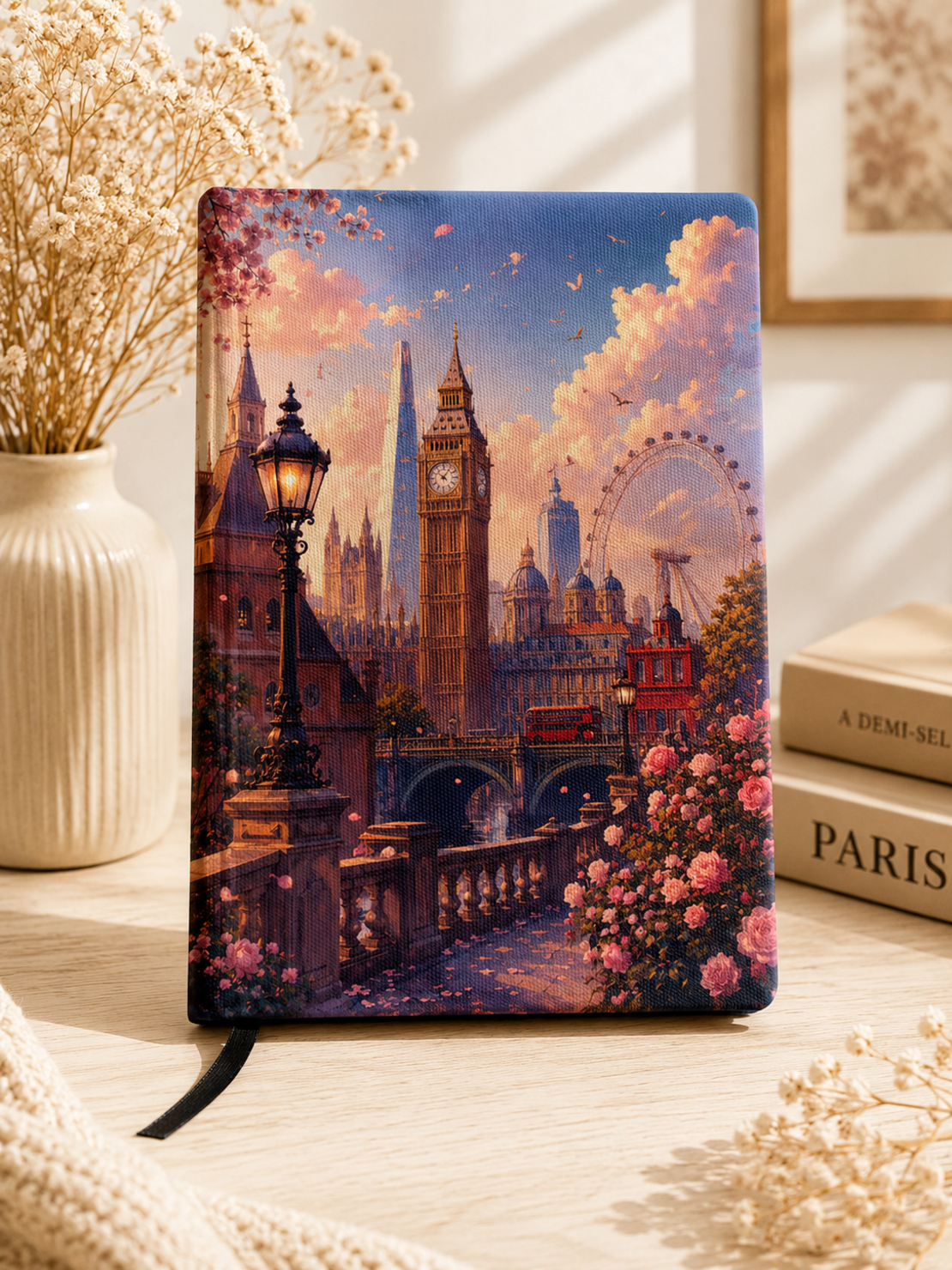 Подвързия за книга цветя и книги 