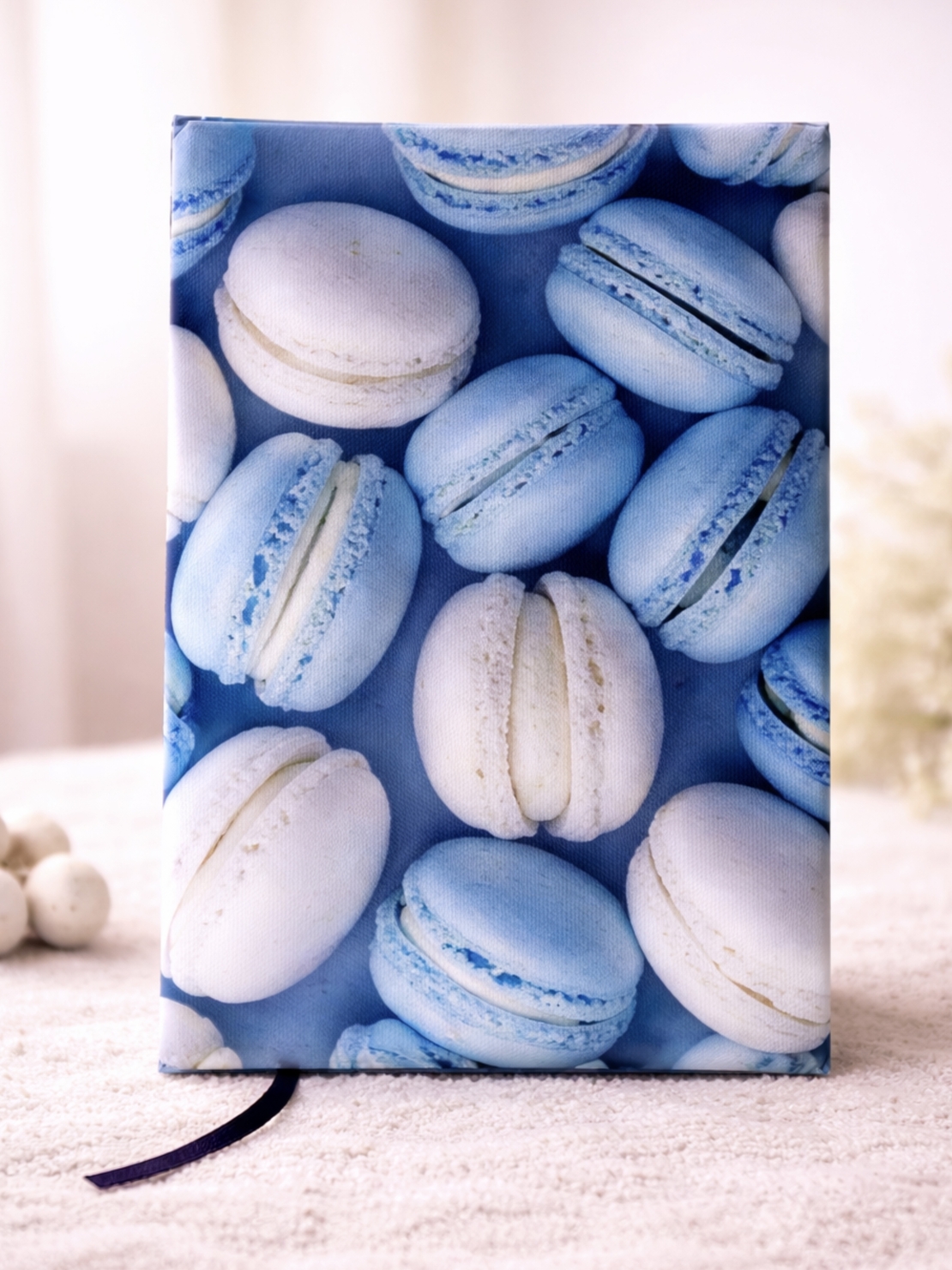 Подвързия за книга сини макарони | Хендмейд уют и стил