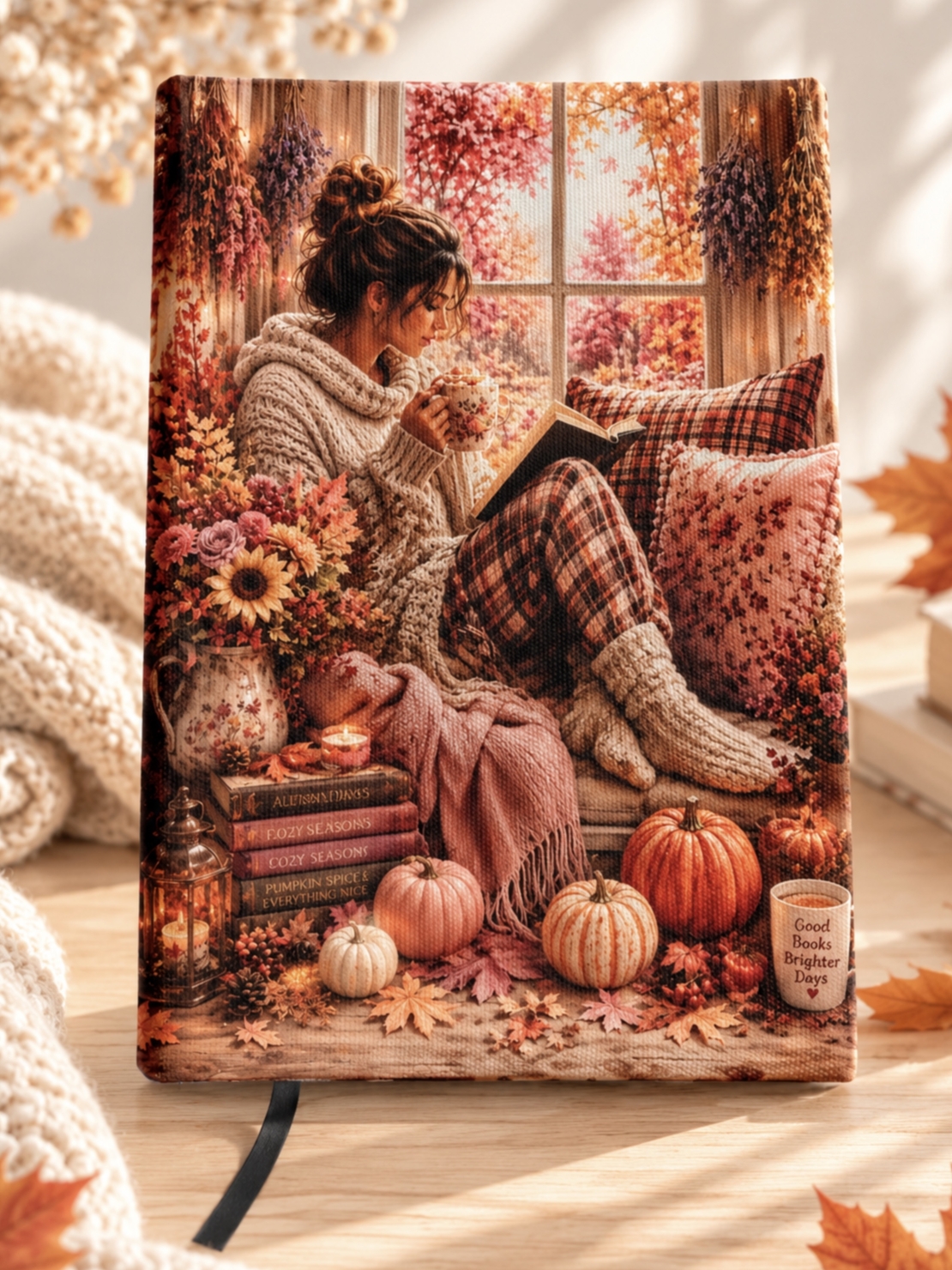 Подвързия за книга цветя и книги 