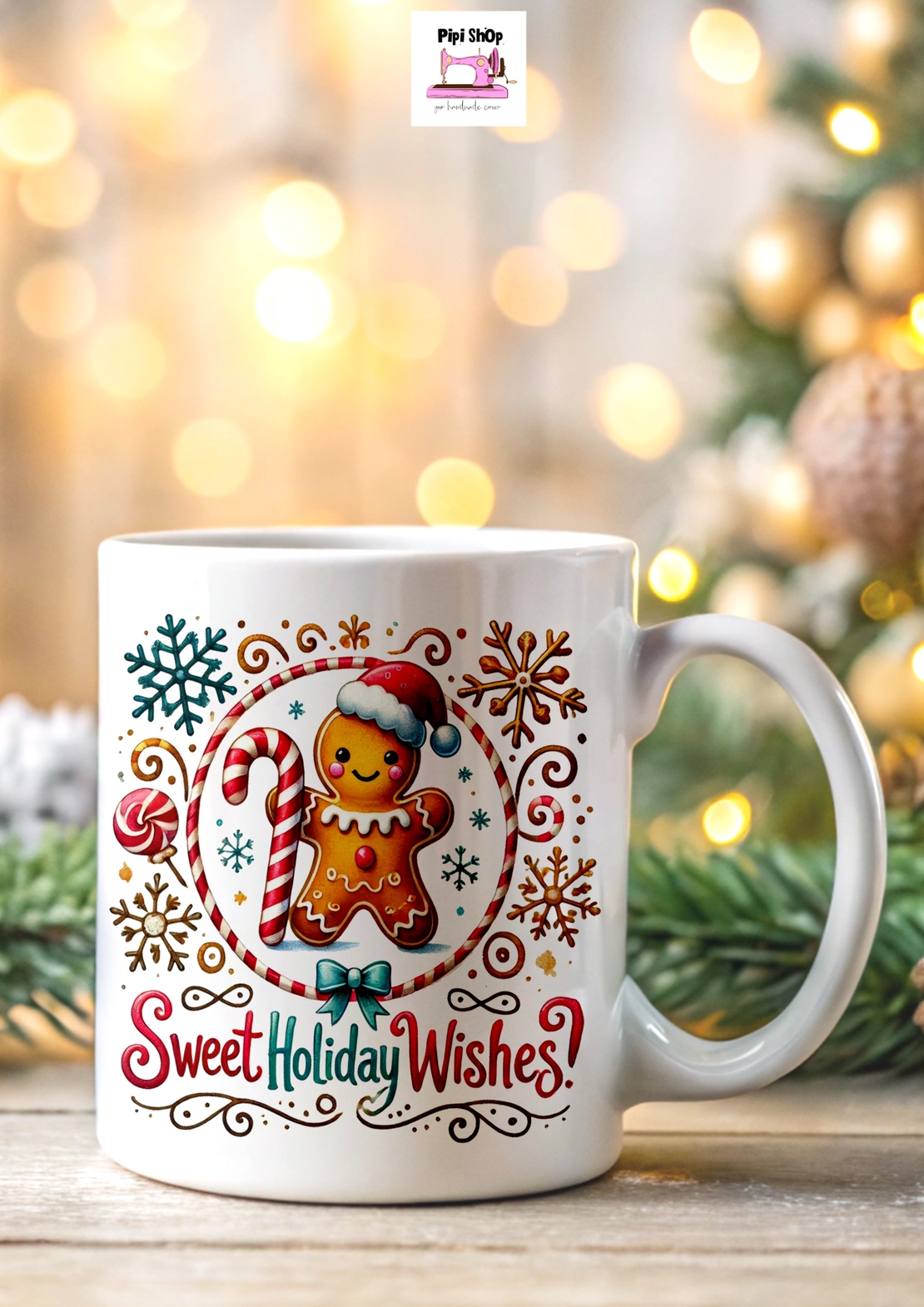 Коледна керамична чаша