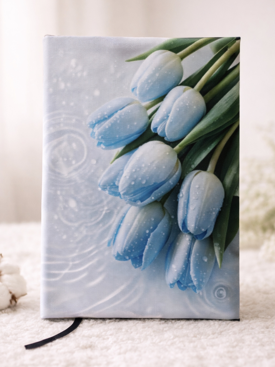 Подвързия за книга сини лалета | Хендмейд уют и стил