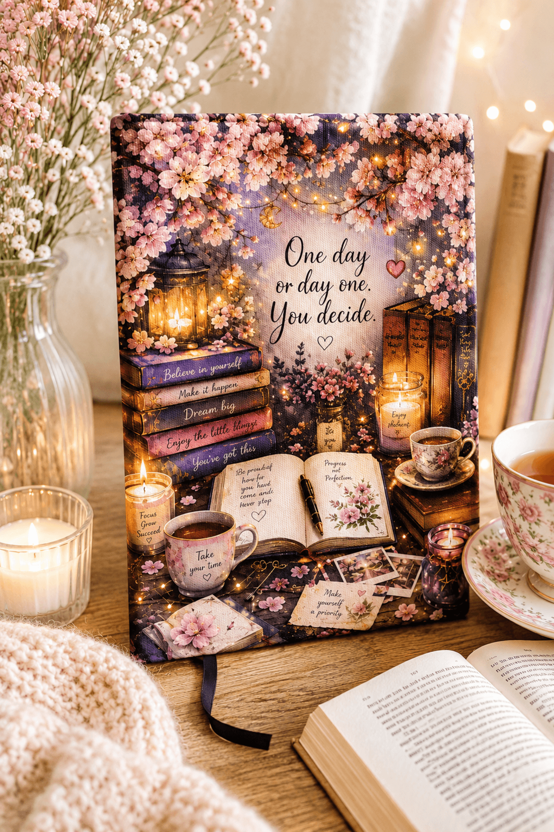 Подвързия за книга цветя и книги 