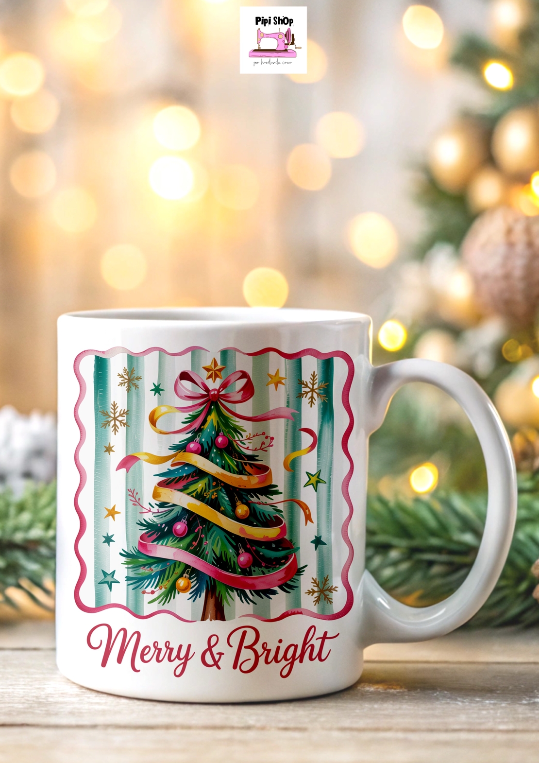 Коледна керамична чаша