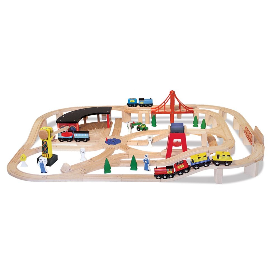 Дървена влакова композиция Melissa and Doug 132 части 10701