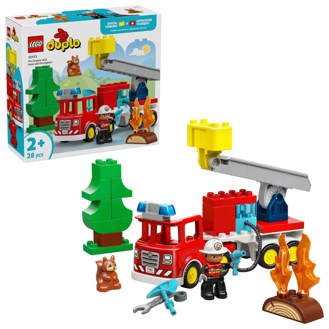 LEGO® DUPLO® Town Пожарна кола с маркуч и пожарникар 10473