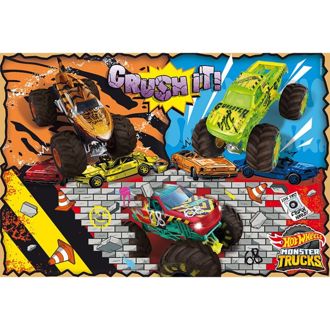 Детски пъзел Lisciani Hot Wheels Maxifloor, 2 x 60 части