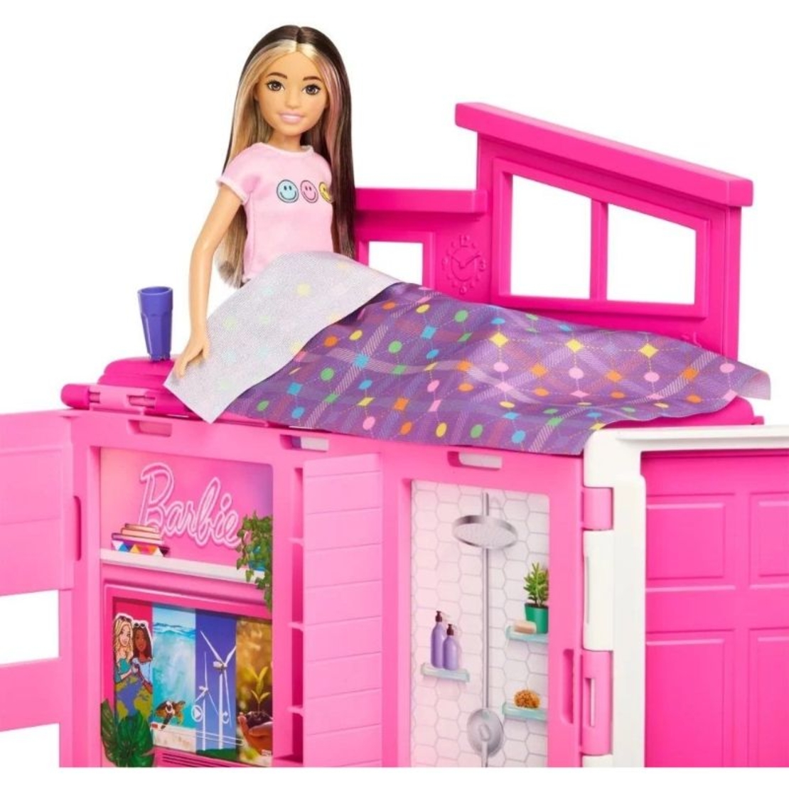 Къща за кукли Mattel Barbie Getaway House, с 11 аксесоара