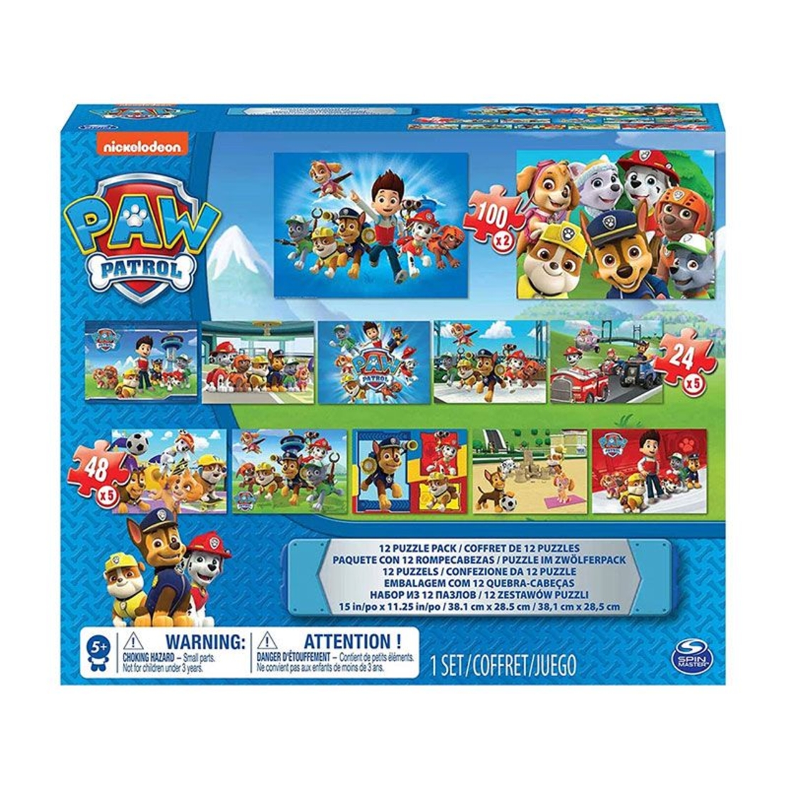 Пъзел Spin Master Paw Patrol 12 в 1, 100 части